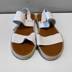 Dalsom Espadrilles Sandals Shoes White Crocodile Leather 9
